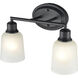 Amberle 2 Light 15.25 inch Matte Black Vanity Light Wall Light